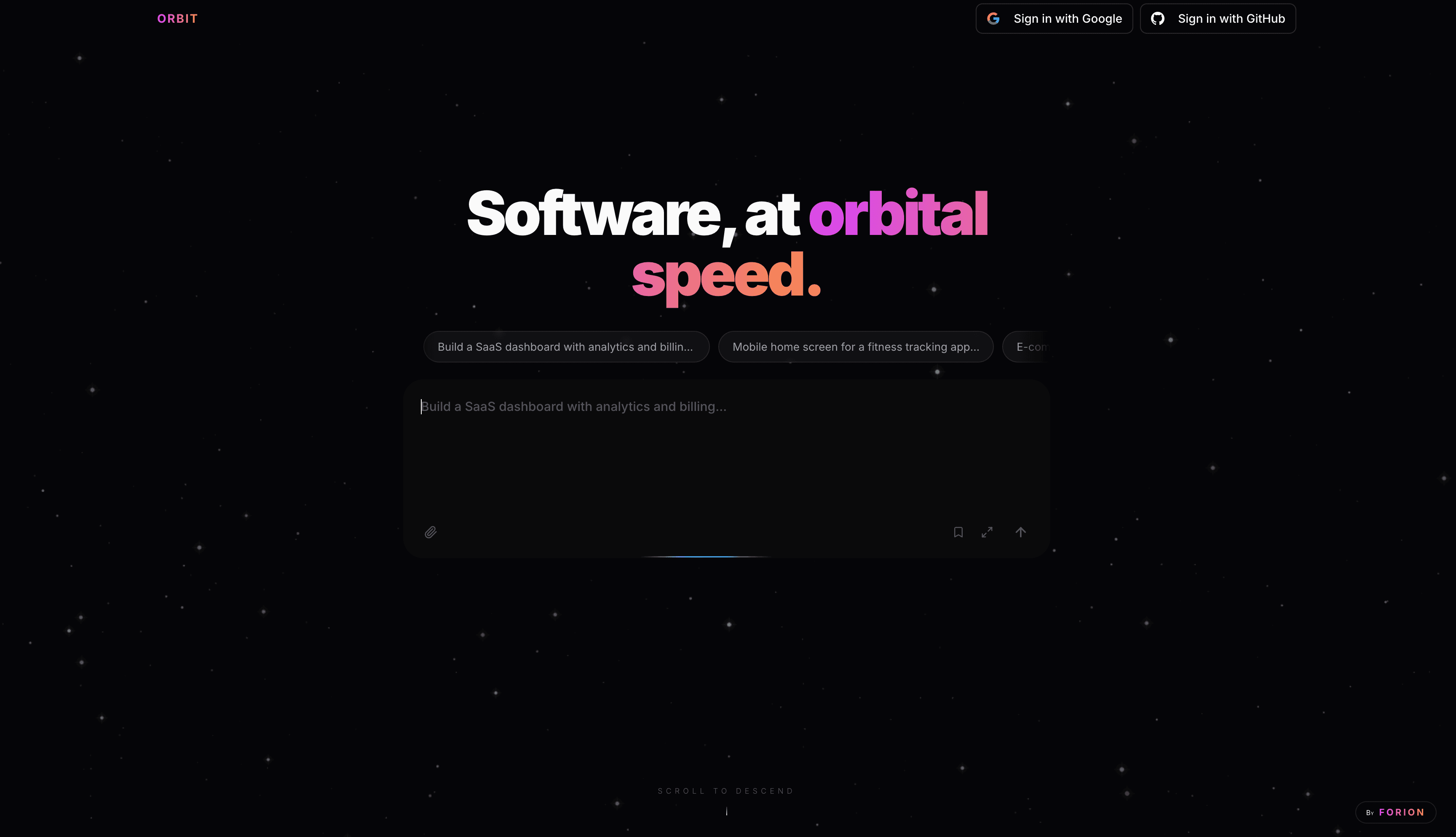 Orbit builder preview